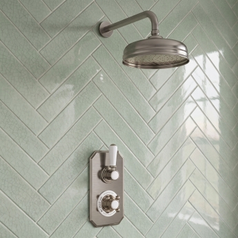 Delphi Windsor Brushed Pewter Dual Concealed Shower Set with Fixed Head | Product Image