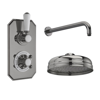 Delphi Windsor Brushed Pewter Dual Concealed Shower Set with Fixed Head | Product Image