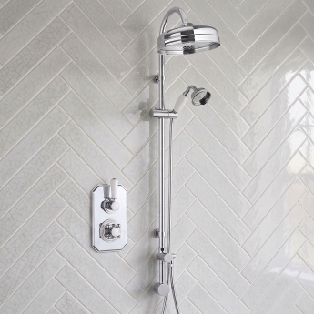 Delphi Windsor Chrome Dual Concealed Shower Set with Rigid Riser Kit | Product Image