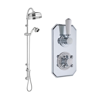 Delphi Windsor Chrome Dual Concealed Shower Set with Rigid Riser Kit | Product Image