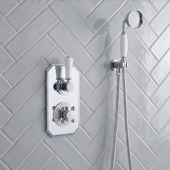 Delphi Windsor Chrome Dual Concealed Shower Set with Handset and Bracket | Product Image