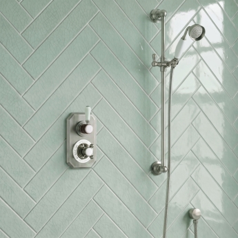 Delphi Windsor Brushed Pewter Dual Concealed Shower Set with Slide Rail Kit | Product Image