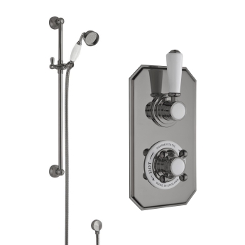Delphi Windsor Brushed Pewter Dual Concealed Shower Set with Slide Rail Kit | Product Image