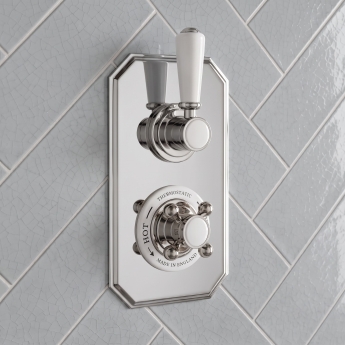 Delphi Windsor Chrome Dual Concealed Shower Set with Large Drencher Head | Product Image