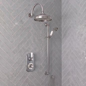 Delphi Windsor Chrome Dual Concealed Shower Set with Large Drencher Head and Slide Rail Kit | Product Image