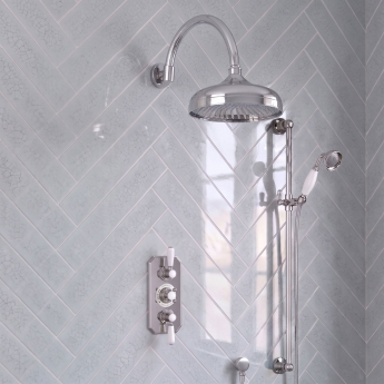 Delphi Windsor Chrome Triple Concealed Shower Set with Large Drencher Head and Slide Rail Kit | Product Image