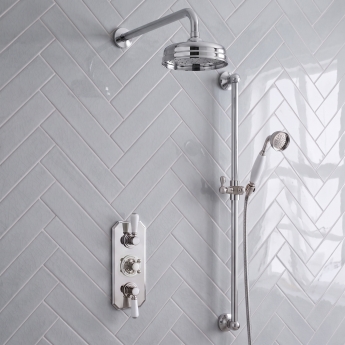 Delphi Windsor Chrome Triple Concealed Shower Set with Fixed Head and Slide Rail Kit | Product Image