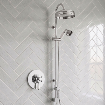 Delphi Windsor Chrome Dual Concentric Concealed Shower Set with Rigid Riser Kit | Product Image