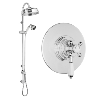 Delphi Windsor Chrome Dual Concentric Concealed Shower Set with Rigid Riser Kit | Product Image