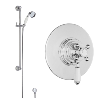 Delphi Windsor Chrome Dual Concentric Concealed Shower Set with Slide Rail Kit | Product Image