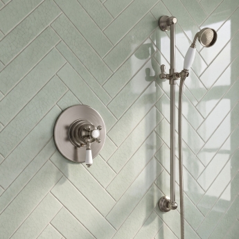 Delphi Windsor Brushed Pewter Dual Concentric Concealed Shower Set with Slide Rail Kit | Product Image