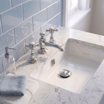 Delphi Windsor Crosshead Chrome 3-Hole Basin Mixer Tap (inc Pop-Up Waste) | Product Image