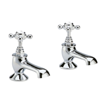 Delphi Windsor Crosshead Chrome Bath Hot and Cold Taps Pair | Product Image