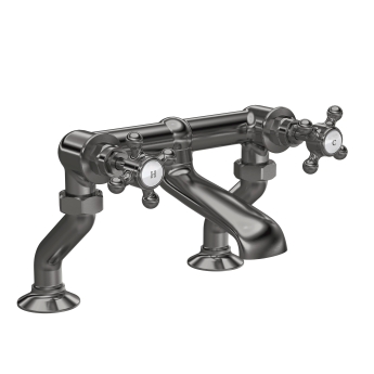 Delphi Windsor Crosshead Brushed Pewter Bath Filler Tap Pillar Mounted | Product Image