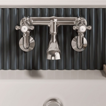 Delphi Windsor Crosshead Chrome Wall Mounted Bath Filler Tap | Product Image