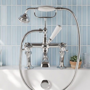 Delphi Windsor Crosshead Chrome Bath Shower Mixer Tap Pillar Mounted | Product Image