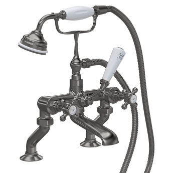 Delphi Windsor Crosshead Brushed Pewter Bath Shower Mixer Tap (inc Kit) | Product Image