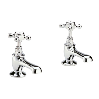 Delphi Windsor Crosshead Chrome Basin Hot and Cold Taps Pair | Product Image