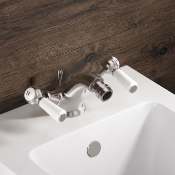 Delphi Windsor Lever Chrome Bidet Mixer Tap (inc Waste) | Product Image