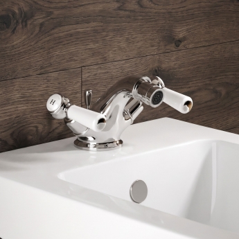 Delphi Windsor Lever Chrome Bidet Mixer Tap (inc Waste) | Product Image