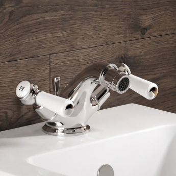 Delphi Windsor Lever Chrome Bidet Mixer Tap (inc Waste) | Product Image