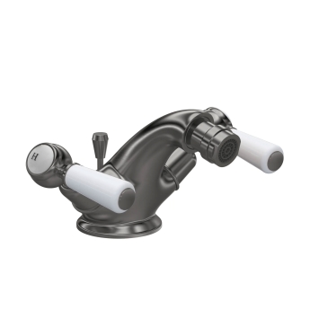 Delphi Windsor Lever Brushed Pewter Bidet Mixer Tap (inc Waste) | Product Image
