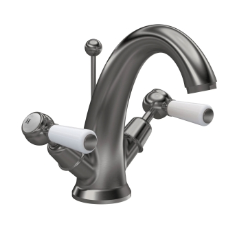 Delphi Windsor Lever Brushed Pewter Mono Basin Mixer Tap (inc Pop-Up Waste) | Product Image