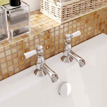 Delphi Windsor Lever Chrome Bath Hot and Cold Taps Pair | Product Image