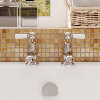 Delphi Windsor Lever Chrome Bath Hot and Cold Taps Pair | Product Image