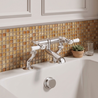 Delphi Windsor Lever Chrome Pillar Mounted Bath Filler Tap | Product Image