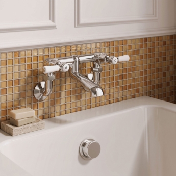 Delphi Windsor Lever Chrome Wall Mounted Bath Filler Tap | Product Image