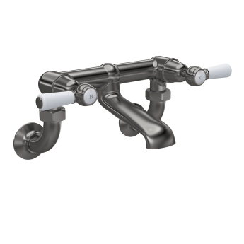 Delphi Windsor Lever Brushed Pewter Wall Mounted Bath Filler Tap | Product Image