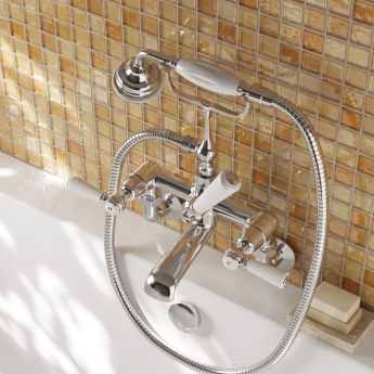Delphi Windsor Lever Chrome Wall Mounted Bath Shower Mixer Tap | Product Image