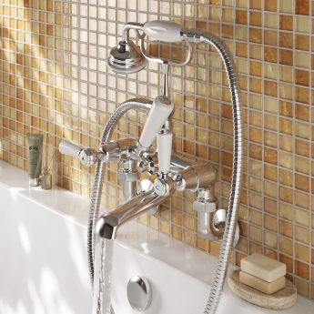 Delphi Windsor Lever Chrome Wall Mounted Bath Shower Mixer Tap | Product Image