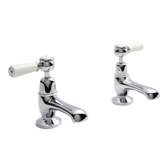 Delphi Windsor Lever Chrome Basin Hot and Cold Taps Pair | Product Image