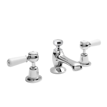 Delphi Windsor Lever Chrome 3-Hole Basin Mixer Tap (inc Pop-Up Waste) | Product Image