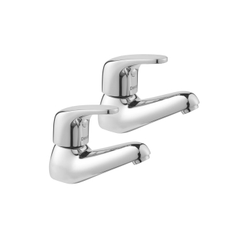 Deva Adore Modern Basin Taps Pair - Chrome | Product Image