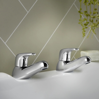 Deva Adore Modern Bath Taps Pair - Chrome | Product Image