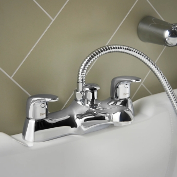 Deva Adore Deck Mounted Bath Shower Mixer Tap - Chrome | Product Image