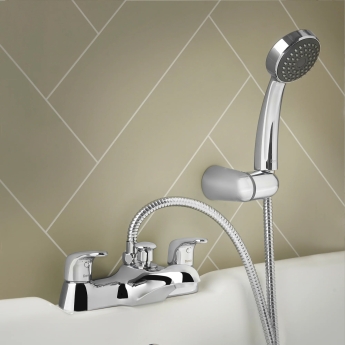 Deva Adore Deck Mounted Bath Shower Mixer Tap - Chrome | Product Image
