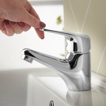Deva Adore Mono Basin Mixer Tap with Press Top Waste - Chrome | Product Image