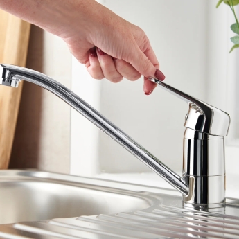 Deva Adore Mono Kitchen Sink Mixer Tap Swivel Spout - Chrome | Product Image