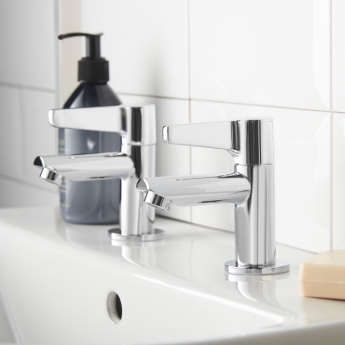 Deva Avoca Basin Taps Pair - Chrome | Product Image