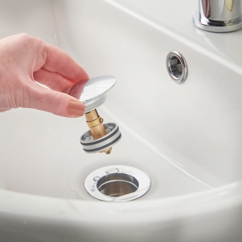 Deva Easy Clean 1 1/4 Inch Domed Press Basin Waste - Chrome | Product Image