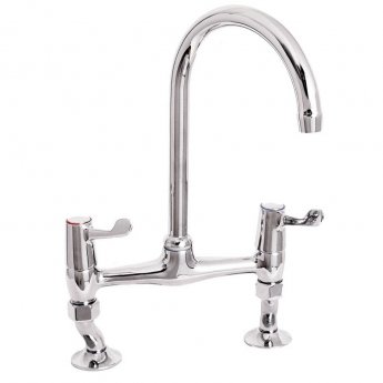 Deva Bridge Kitchen Sink Mixer Tap 3 Inch Lever Handles Chrome | Product Image