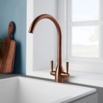 Deva Carlow Kitchen Sink Mixer Tap - Copper