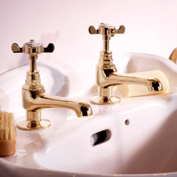 Deva Coronation Basin Taps Pair - Gold | Product Image