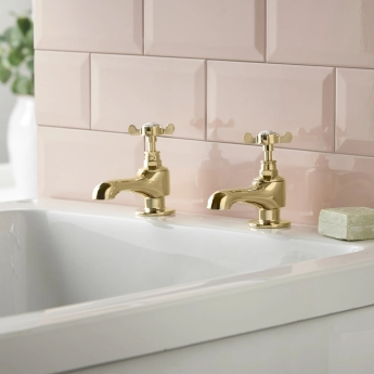 Deva Coronation Bath Taps Pair - Gold | Product Image