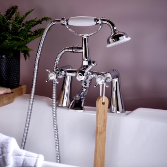 Deva Coronation Pillar Mounted Bath Shower Mixer Tap - Chrome | Product Image