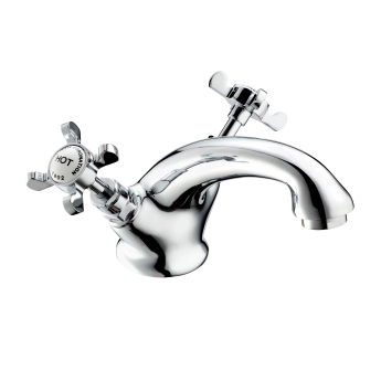 Deva Coronation Mono Basin Mixer Tap with Pop Up Waste - Chrome | Product Image